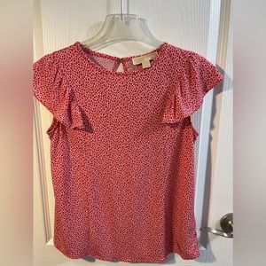 Michael Kors Red and White Top - XS